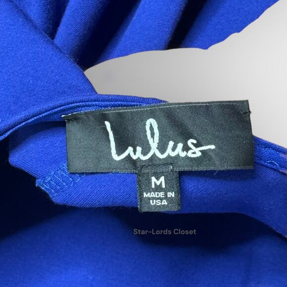 Lulus Like a Lady Bodycon Midi Dress Medium Royal Blue Backless Formal Cocktail - Picture 5 of 10